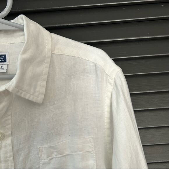 Janie and Jack 100% Linen, White Casual Button Down Shirt, Size 5 - Picture 3 of 9